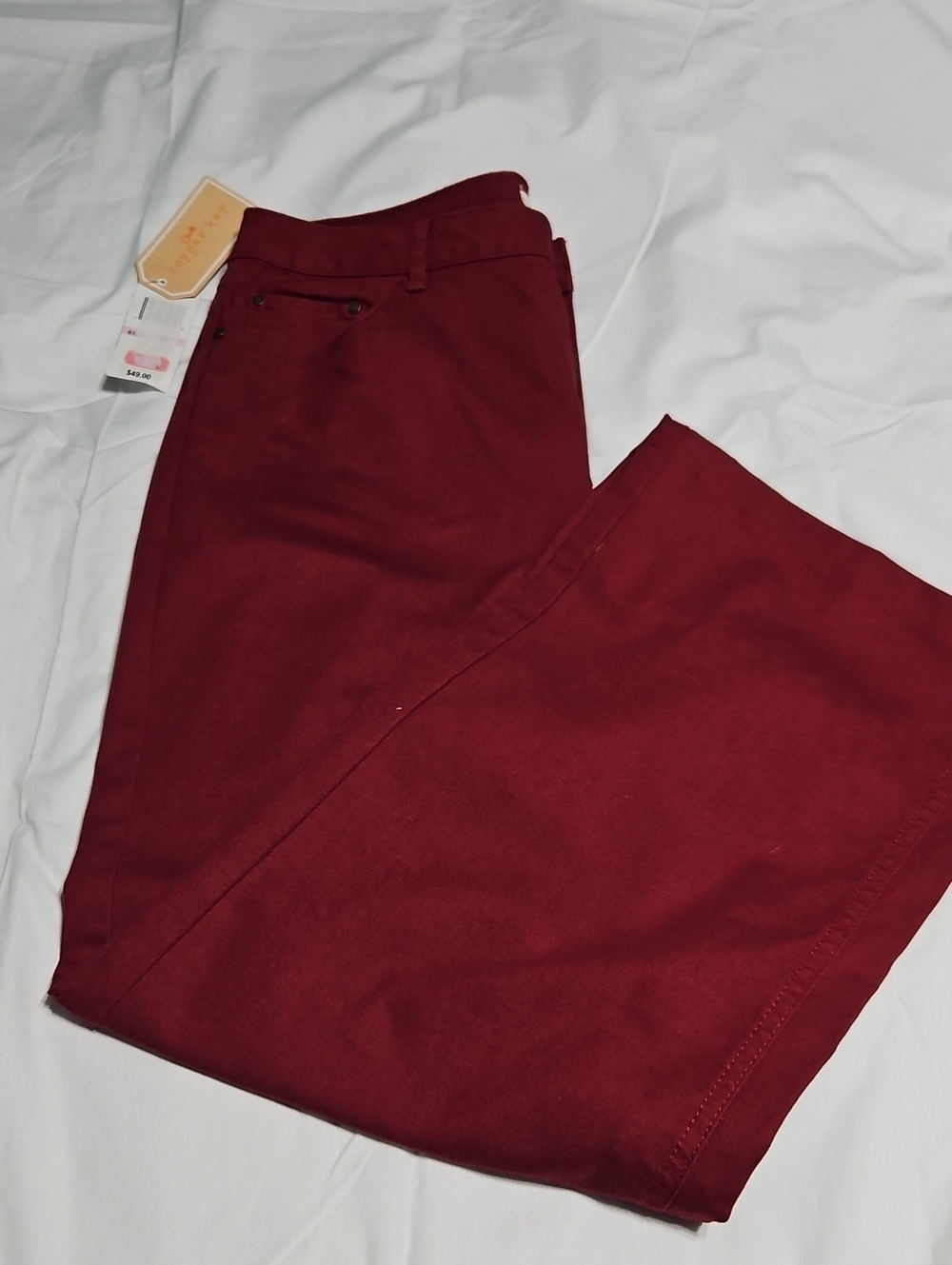 Copper Key Wide-Leg Pants in Deep Burgundy
